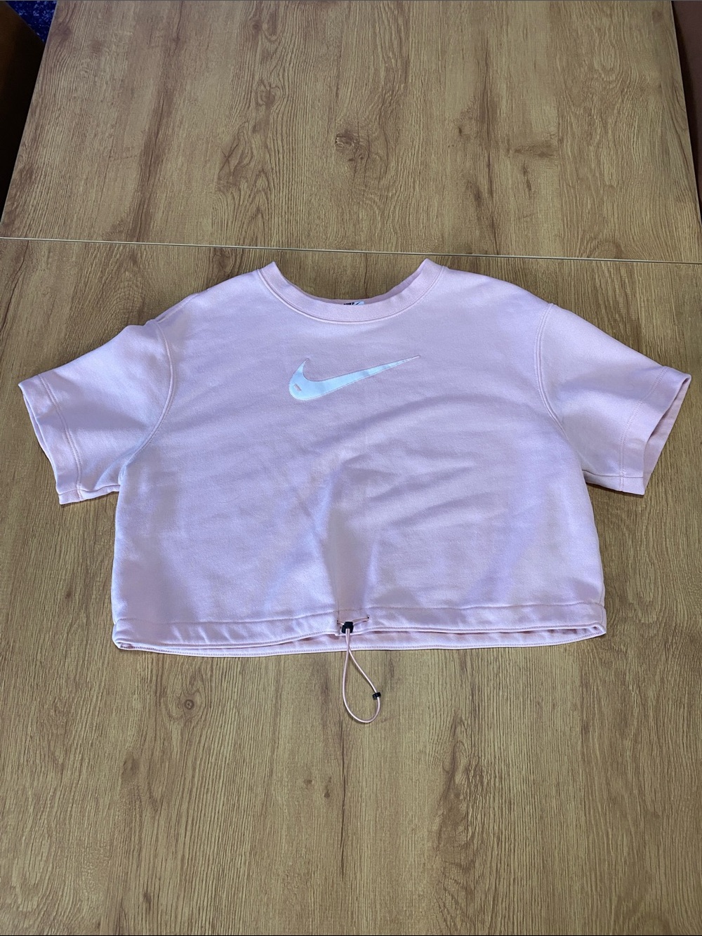 Nike Light Pink Cropped Swoosh Sweatshirt
